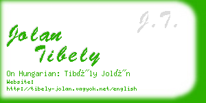 jolan tibely business card